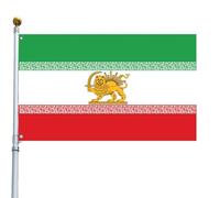 Drapeau du patrimoine persan - Bannière en polyester résistant à la décoloration, symbole lion et soleil, décoration durable pour murs, entrées, terrasses, jardins, allées, célébrations en plein air