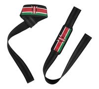 Drapeau du pays africain Kenya Sangle de poignet rembourrée en néoprène pour haltérophilie, soulevé de terre, exercice, musculation