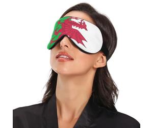 Drapeau du Pays de Galles - Couvre-yeux essentiels de voyage avec bande élastique réglable - Occultant avec sangle réglable - Pour voyage, sieste, yoga