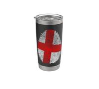 Drapeau du pays de Géorgie Empreinte digitale Patrimoine Ancestry Gobelet isotherme en acier inoxydable double paroi