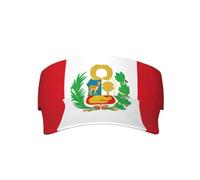 Drapeau du Pérou Chapeau de Soleil Creux Adulte Réglable Élastique Confortable Bord Courbé Unisexe pour Sport Quotidien Extérieur Utilisation Quatre Saisons Noir