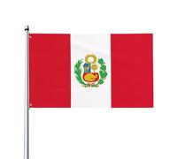 Drapeau du Pérou imprimé 1,5 x 0,9 m, drapeau décoratif unilatéral pour la journée nationale de la culture en plein air