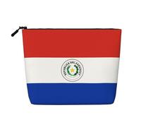Drapeau du Pérou Imprimé Faux Chanvre Trousse de Maquillage - Organisateur de Toilette de Voyage, Rangement Quotidien, Voyage D'affaires Essentiel, Drapeau du Paraguay, Taille unique