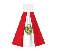 Drapeau du Pérou Serviette Portable à Suspendre Serviette Velours Super Absorbant Serviette de Cuisine Enfant Adulte Salle de Bain Cuisine Suspendu Serviette