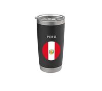 Drapeau du Pérou - Souvenir minimaliste pour amoureux des voyages Gobelet isotherme en acier inoxydable double paroi