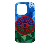 Drapeau du Peuple rom Drapeau Gitane géométrique Patrimoine rom Coque pour iPhone 15 Pro
