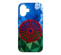 Drapeau du Peuple rom Drapeau Gitane géométrique Patrimoine rom Coque pour iPhone 16