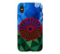 Drapeau du Peuple rom Drapeau Gitane géométrique Patrimoine rom Coque pour iPhone X/XS