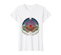 Drapeau du Peuple Romain Vintage Vieilli Culture Gitane T-Shirt Graphique avec Valeur, Femme, Blanc, XL
