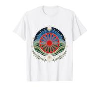 Drapeau du Peuple Romain Vintage Vieilli Culture Gitane T-Shirt Graphique avec Valeur, Homme, Blanc, XL