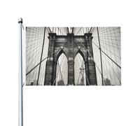 Drapeau du pont de Brooklyn 0,9 x 1,5 m avec œillets pour printemps, été, automne, hiver, extérieur, intérieur, jardin, bannière double face pour décorations de cour
