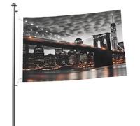 Drapeau du pont de Brooklyn 61 x 91 cm - Impression double face - Drapeau de jardin pour l'extérieur - Bannière cadeau avec œillets - Toile de fond pour photo pour décoration intérieure et extérieure
