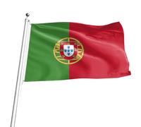 Drapeau du Portugal 150x90 cm Grand drapeau Portugais avec œillets métal | Polyester Résistant aux UV et Double Couture pour Festivals Extérieur Balcon Jardin et Manifestations Maison Événements
