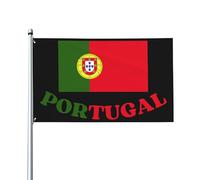Drapeau du Portugal 3x5 - Bannière tapisserie « J'aime le drapeau portugais », panneau de jardin avec 2 œillets