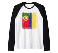 Drapeau du Portugal Colombie | Racines colombiennes portugaises Manche Raglan