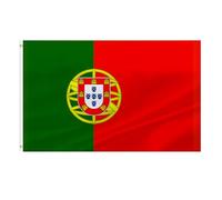 Drapeau du Portugal • Drapeau national haut de gamme 90 x 150 cm avec œillets en laiton Pour l'intérieur et l'extérieur Résistant aux intempéries et 100% polyester - Idéal pour tous les Portugais