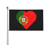 Drapeau du Portugal en forme de cœur, 90 x 150 cm, décoration extérieure, pour jardin, maison