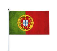 Drapeau du Portugal en polyester 90 x 150 cm, motif drapeau, impression recto double visibilité, résistant à la décoloration, pour décoration intérieure et extérieure, taille unique.