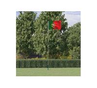 vidaXL Drapeau du Portugal et mât 5,55 m Aluminium