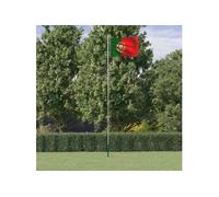 vidaXL Drapeau du Portugal et mât 6,23 m Aluminium