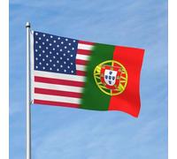 Drapeau du Portugal rétro américain 3 x 5 pieds, bannière en polyester, double face, pour jardin, extérieur, maison, cour, festival, décoration