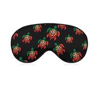 Drapeau du Portugal Tortue de mer Masque pour les yeux endormi avec sangle réglable Bandeau pour les voyages en avion