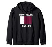 Drapeau du Qatar avec Inscription « I'm Not Yelling » Sweat à Capuche