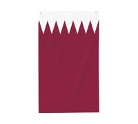 Drapeau du Qatar de 0,9 x 1,5 m. Imprimé double face, vertical, tissu 100 % polyester, couleurs vives et durables.