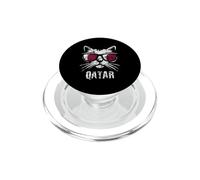 Drapeau du Qatar Vintage drôle de Chat PopSockets PopGrip pour MagSafe