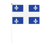 Drapeau du Québec à double face, à agiter à la main, 14 x 21 cm (5,5 x 8,2 pouces).