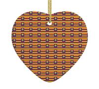 Drapeau du Royaume d'Hawaï en céramique en forme de cœur Décoration de Noël Arbre de Noël Maison Vacances Thème Amour