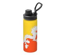 Drapeau du Royaume du Bhoutan 530,3 g - Bouilloire isotherme - Bouteille d'eau pour boissons chaudes et froides, parfaite pour les voyages, la randonnée, le camping