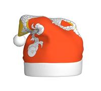 Drapeau du Royaume du Bhoutan Chapeau de Noël en peluche confortable pour fêtes de fin d'année et activités parents-enfants