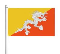 Drapeau du Royaume du Bhoutan double face 91 x 152 cm Drapeau extérieur lourd triple couche double face Drapeau extérieur en polyester 91 x 152 cm
