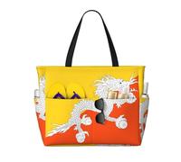Drapeau du Royaume du Bhoutan Multifonctionnel Plage Voyage Sac Multi Poches Design Tendance Convient à Divers Lieux de Plein Air
