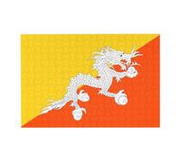 Drapeau du Royaume du Bhoutan Puzzle en bois horizontal 300 pièces pour loisirs en famille et amélioration de la créativité
