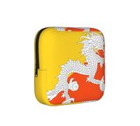 Drapeau du Royaume du Bhoutan Sac de Rangement Période Preuve - Hygiène Féminine Sac de Voyage pour Serviettes Hygiéniques - Pochette Discrète Mensural pour Sac à Main Bureau