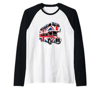 Drapeau du Royaume-Uni à Deux étages Motif Bus Rouge Londres Manche Raglan
