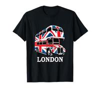 Drapeau du Royaume-Uni à Deux étages Motif Bus Rouge Londres T-Shirt