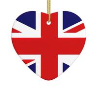 Drapeau du Royaume-Uni Décorations de Noël en céramique Décoration pour arbre décoratif à suspendre