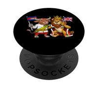 Drapeau du Royaume-Uni et du Cambodge Racines Britanniques PopSockets PopGrip Adhésif