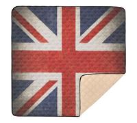 Drapeau du Royaume-Uni - Style grunge - Doux et épais - Tapis de jeu pour l'intérieur et l'extérieur - Portable - Pour bébé et enfant - 127 x 127 cm