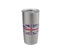 Drapeau du Royaume-Uni Union Jack Gobelet isotherme en acier inoxydable double paroi