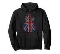 Drapeau du Royaume-Uni Union Jack Guitare Rock Musique Sweat à Capuche