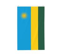 Drapeau du Rwanda 0,9 x 1,5 m. Imprimé double face, vertical, tissu 100 % polyester, couleurs vives et durables.