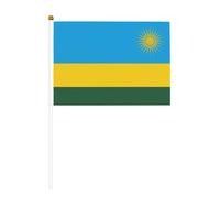 Drapeau du Rwanda à double face, à agiter à la main, 14 x 21 cm.