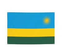 Drapeau du Rwanda - Bannière de vacances imprimée - Décorations de fête adaptées pour les fêtes de vacances et les cérémonies - 180,3 x 119,4 cm