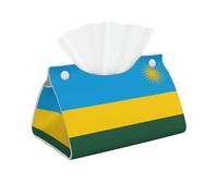 Drapeau du Rwanda Boîte à Mouchoirs en Cuir Longue Mode Pliable Convient pour Chambre à Coucher Table à Manger Décoration de Bureau