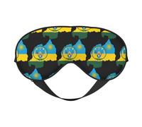 Drapeau du Rwanda Carte 12 Drapeau du Rwanda Carte Masques de sommeil Sangle réglable Masque pour les yeux doux pour femmes Hommes Voyage Travail Maison