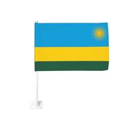 Drapeau du Rwanda de 30,5 x 45,7 cm - Drapeau double face pour fenêtre de voiture avec impression résistante à la décoloration, drapeau de décoration automobile de qualité supérieure pour événements